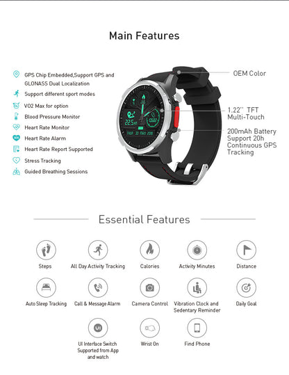 Smart Watch Waterproof Build-In GP
